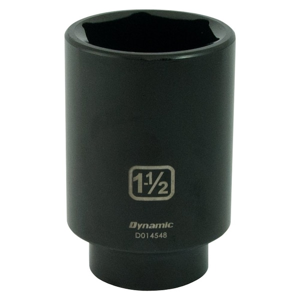 1/2" Drive Deep Socket, Black Phosphate, Tools 1/2" Drive 6 Point SAE, 1-1/2" Deep Length